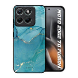 Blue Golden Glitter Motorola Edge 70 Fusion 5G Glass Back Cover Online