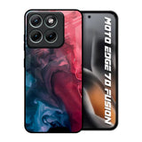Blue & Red Smoke Motorola Edge 70 Fusion 5G Glass Back Cover Online