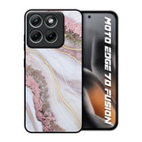 Pink & Gold Gllitter Marble Motorola Edge 70 Fusion 5G Glass Back Cover Online
