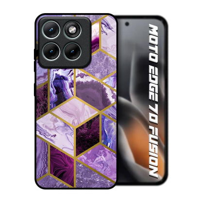 Purple Rhombus Marble Motorola Edge 70 Fusion 5G Glass Back Cover Online