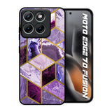 Purple Rhombus Marble Motorola Edge 70 Fusion 5G Glass Back Cover Online