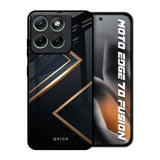 Sleek Golden & Navy Motorola Edge 70 Fusion 5G Glass Back Cover Online