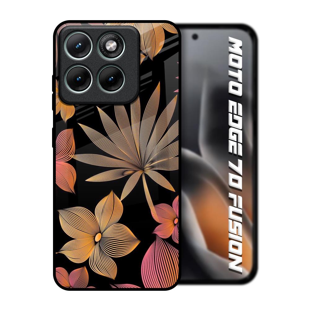 Lines Pattern Flowers Motorola Edge 70 Fusion 5G Glass Back Cover Online