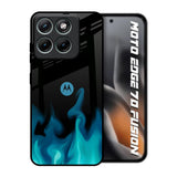 Teal Flames Motorola Edge 70 Fusion 5G Glass Back Cover Online