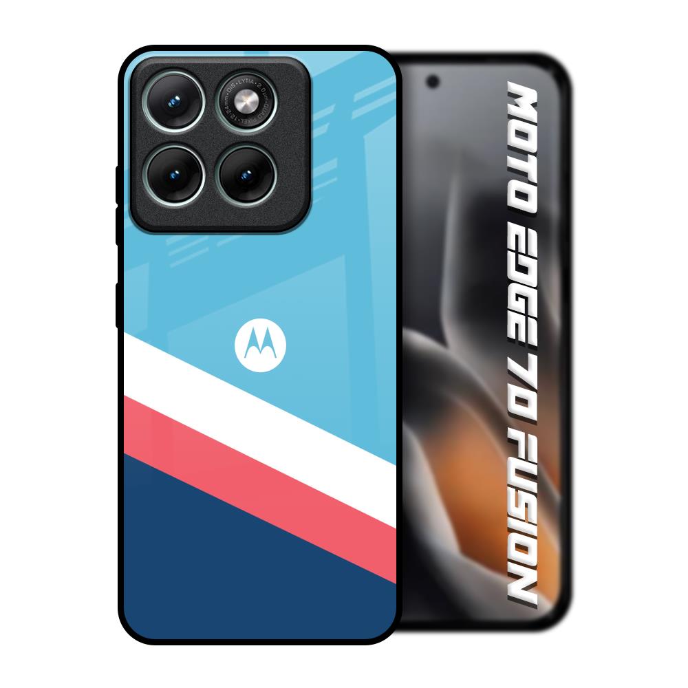Pink & White Stripes Motorola Edge 70 Fusion 5G Glass Back Cover Online