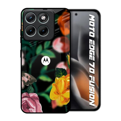 Flowers & Butterfly Motorola Edge 70 Fusion 5G Glass Back Cover Online