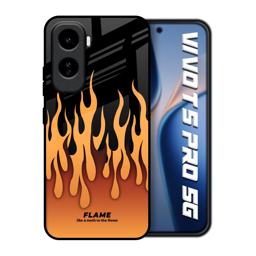 Fire Flame Vivo T5 Pro 5G Glass Back Cover Online