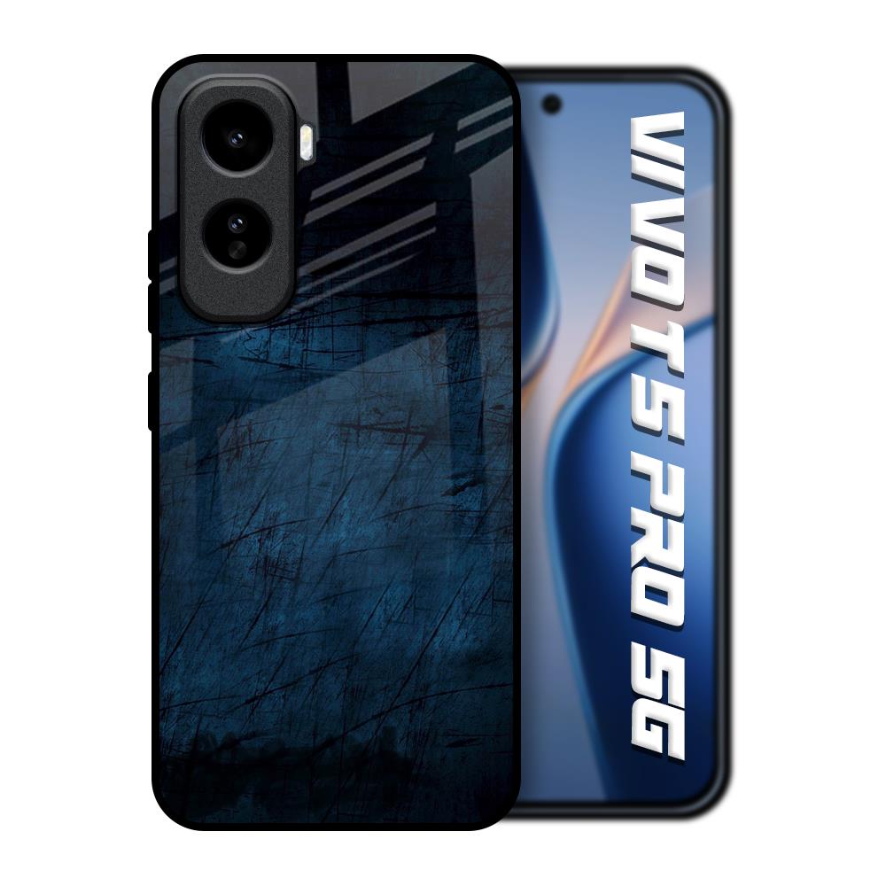 Dark Blue Grunge Vivo T5 Pro 5G Glass Back Cover Online