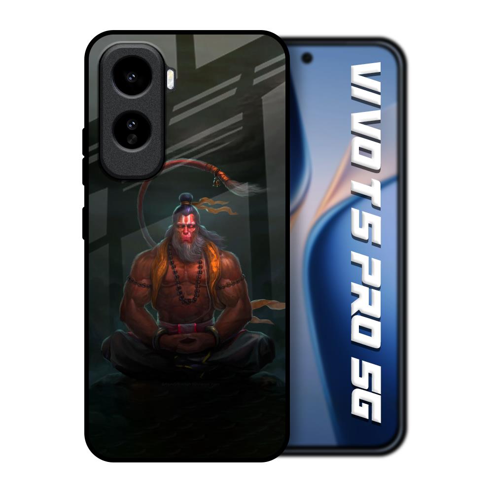 Lord Hanuman Animated Vivo T5 Pro 5G Glass Back Cover Online