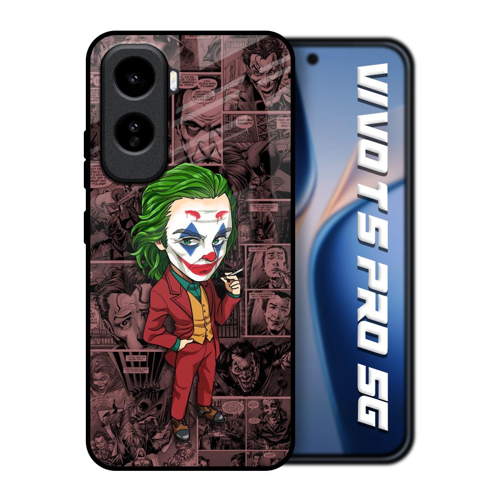 Joker Cartoon Vivo T5 Pro 5G Glass Back Cover Online