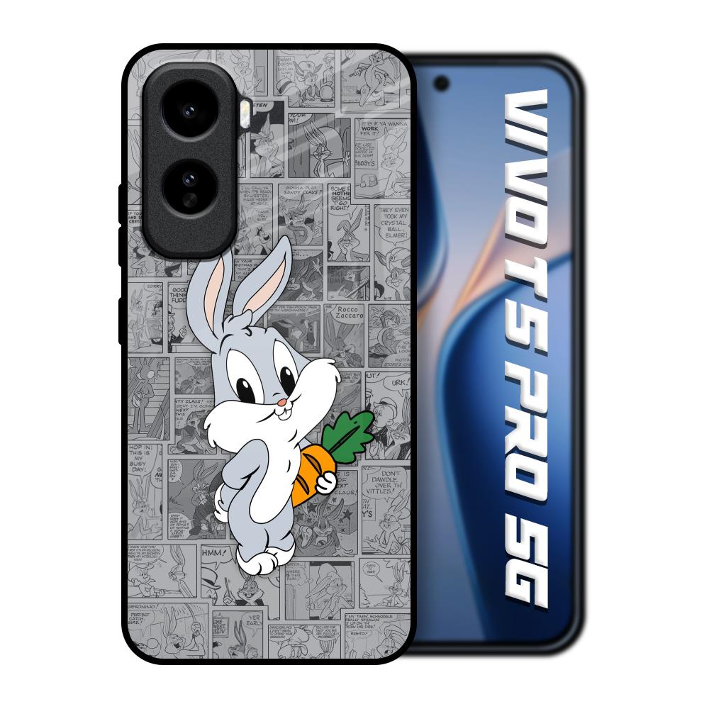 Cute Baby Bunny Vivo T5 Pro 5G Glass Back Cover Online