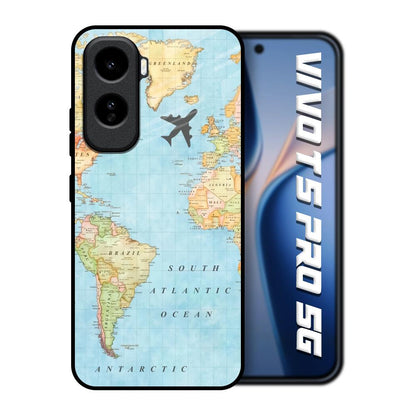 Travel Map Vivo T5 Pro 5G Glass Back Cover Online