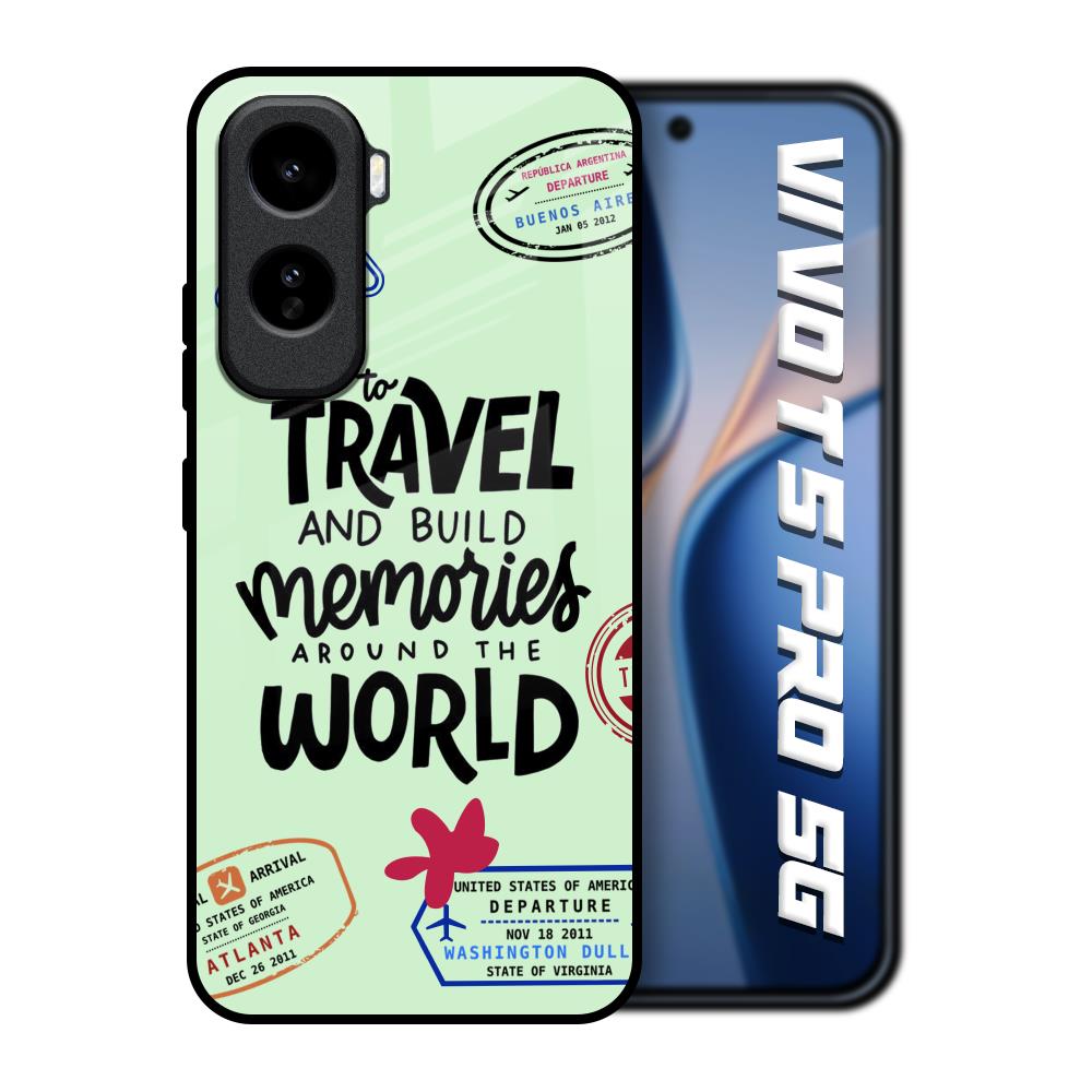 Travel Stamps Vivo T5 Pro 5G Glass Back Cover Online