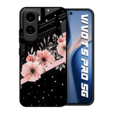 Floral Black Band Vivo T5 Pro 5G Glass Back Cover Online
