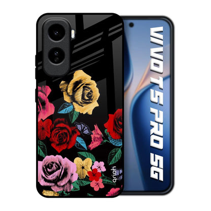 Floral Decorative Vivo T5 Pro 5G Glass Back Cover Online