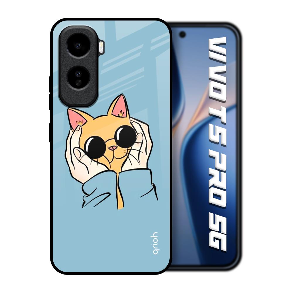 Adorable Cute Kitty Vivo T5 Pro 5G Glass Back Cover Online