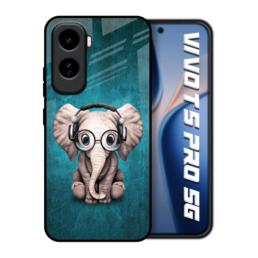Adorable Baby Elephant Vivo T5 Pro 5G Glass Back Cover Online