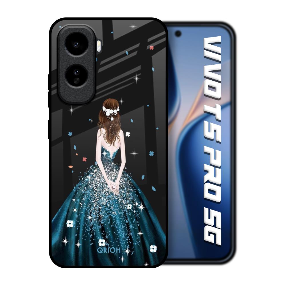 Queen Of Fashion Vivo T5 Pro 5G Glass Back Cover Online
