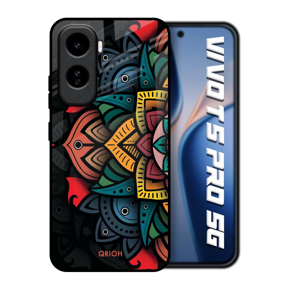 Retro Gorgeous Flower Vivo T5 Pro 5G Glass Back Cover Online