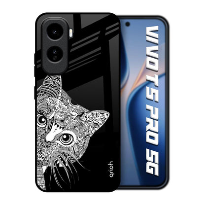 Kitten Mandala Vivo T5 Pro 5G Glass Back Cover Online