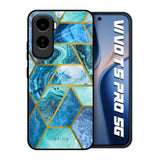 Turquoise Geometrical Marble Vivo T5 Pro 5G Glass Back Cover Online
