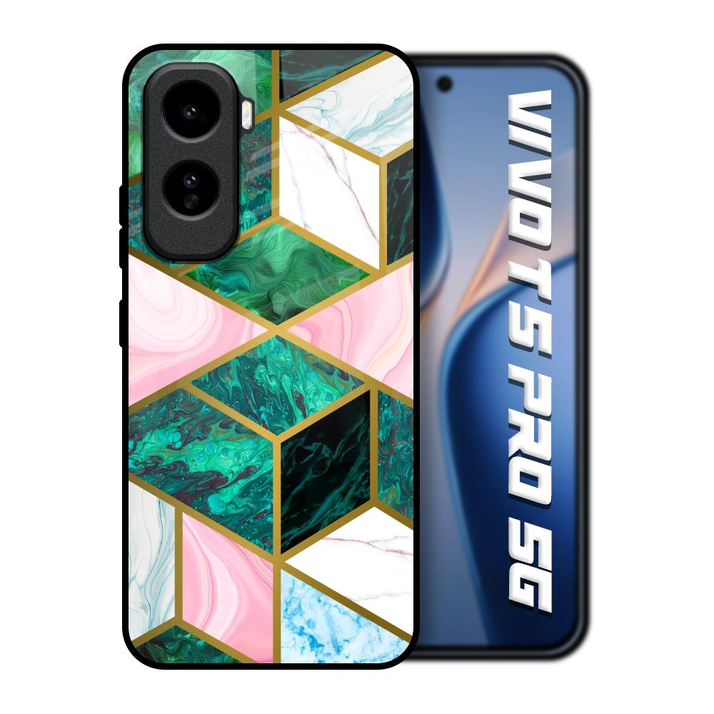 Seamless Green Marble Vivo T5 Pro 5G Glass Back Cover Online
