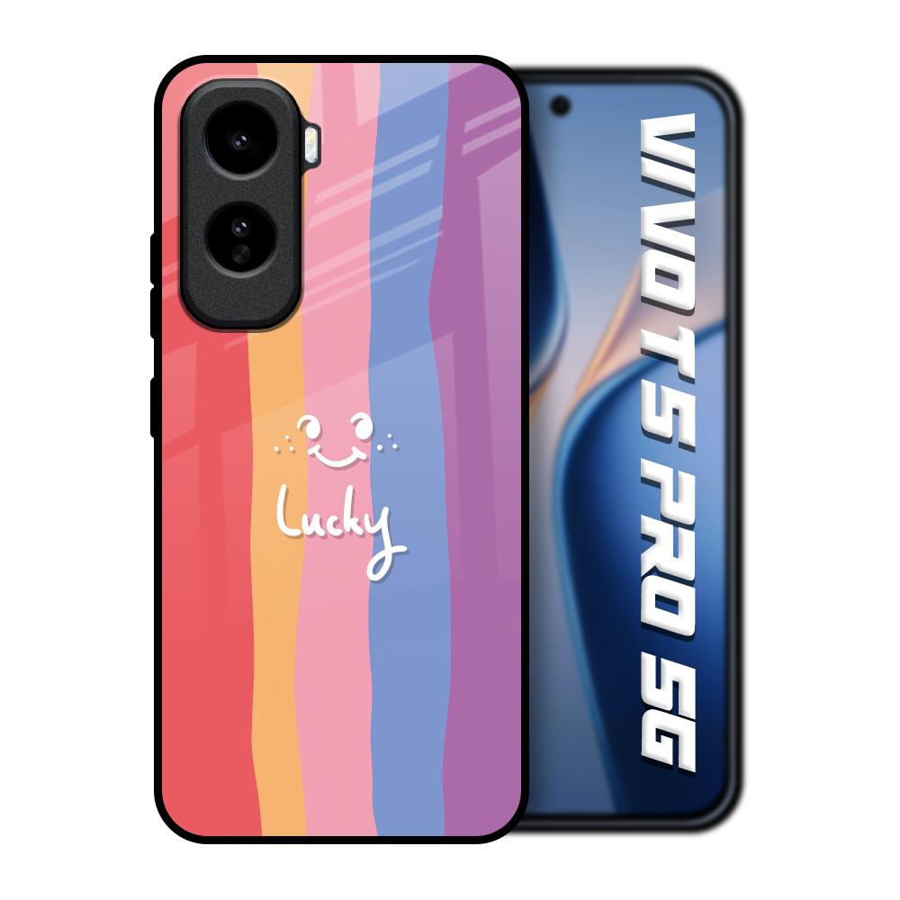 Lucky Abstract Vivo T5 Pro 5G Glass Back Cover Online