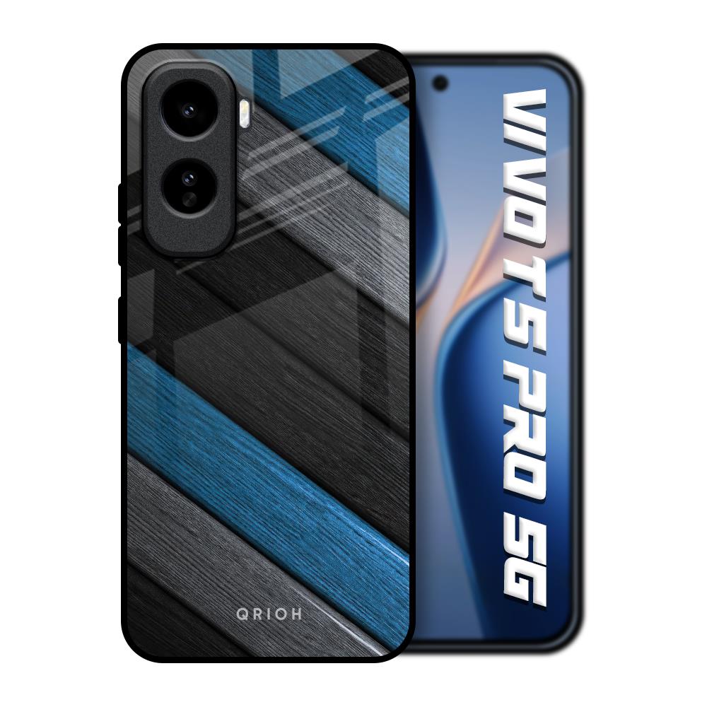 Multicolor Wooden Effect Vivo T5 Pro 5G Glass Back Cover Online