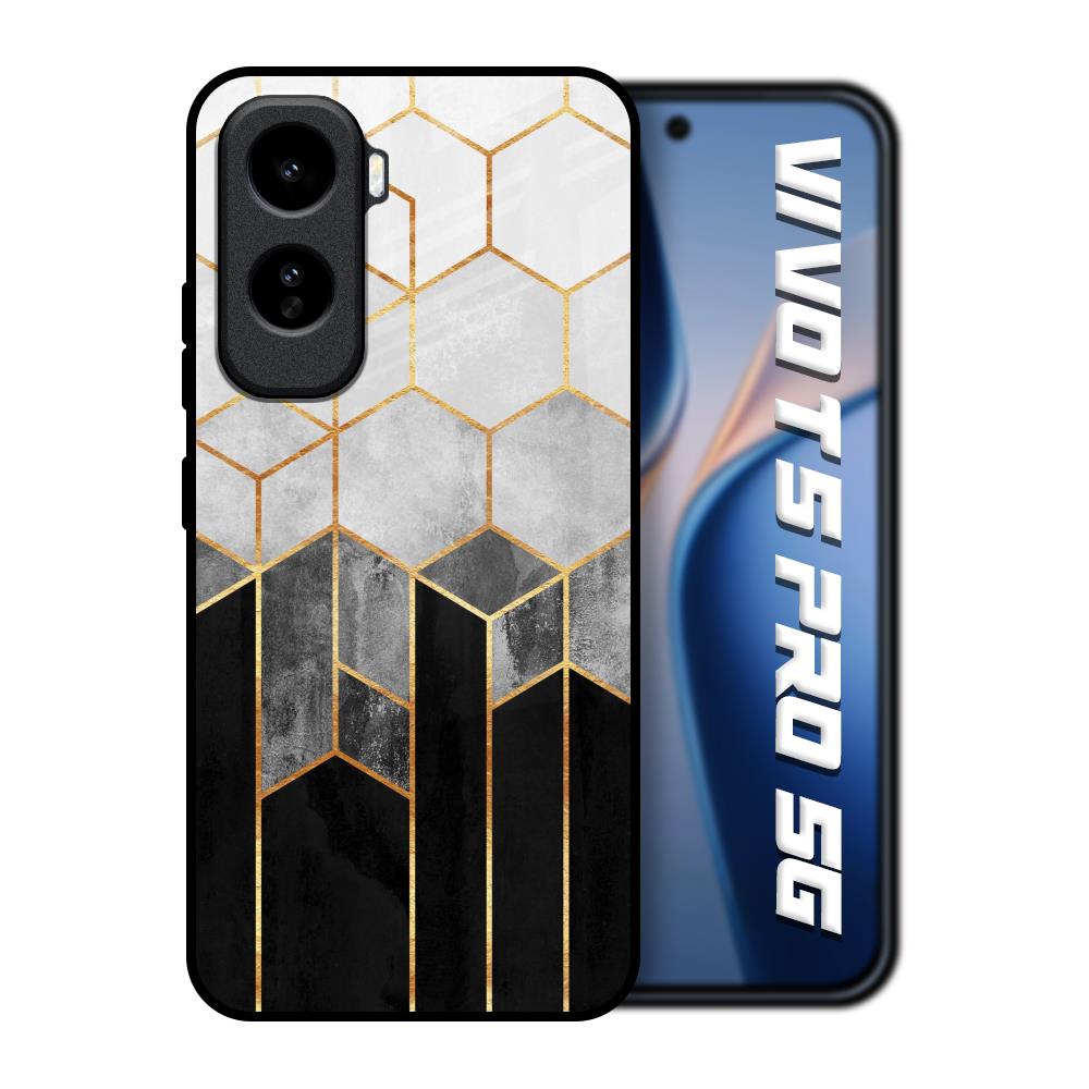 Tricolor Pattern Vivo T5 Pro 5G Glass Back Cover Online