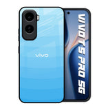 Wavy Blue Pattern Vivo T5 Pro 5G Glass Back Cover Online
