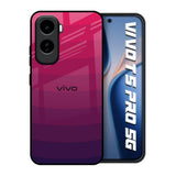 Wavy Pink Pattern Vivo T5 Pro 5G Glass Back Cover Online