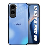 Vibrant Blue Texture Vivo T5 Pro 5G Glass Back Cover Online