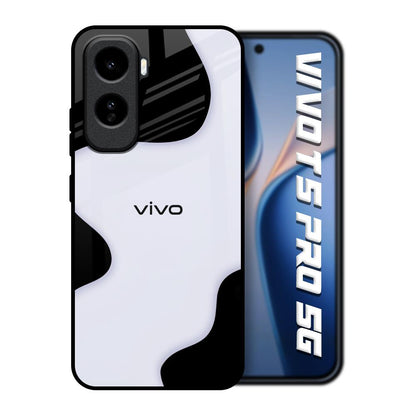 Wheat Cream Wavy Vivo T5 Pro 5G Glass Back Cover Online