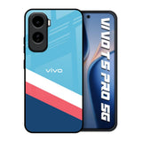 Pink & White Stripes Vivo T5 Pro 5G Glass Back Cover Online