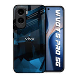 Polygonal Blue Box Vivo T5 Pro 5G Glass Back Cover Online