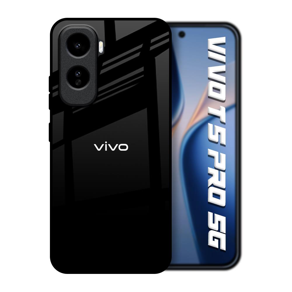 Jet Black Vivo T5 Pro 5G Glass Back Cover Online