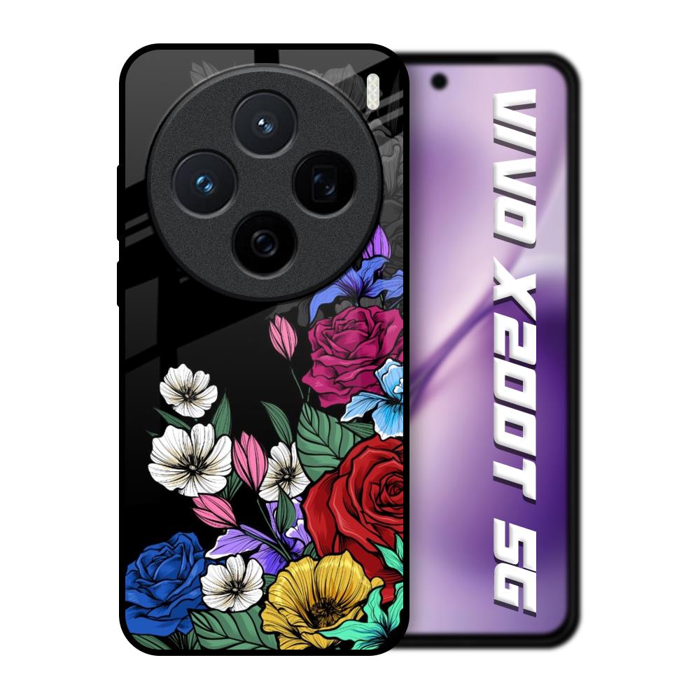 Rose Flower Bunch Art Vivo X200T 5G Glass Back Cover Online