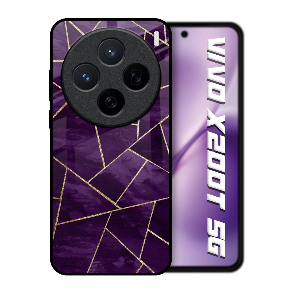 Geometric Purple Vivo X200T 5G Glass Back Cover Online