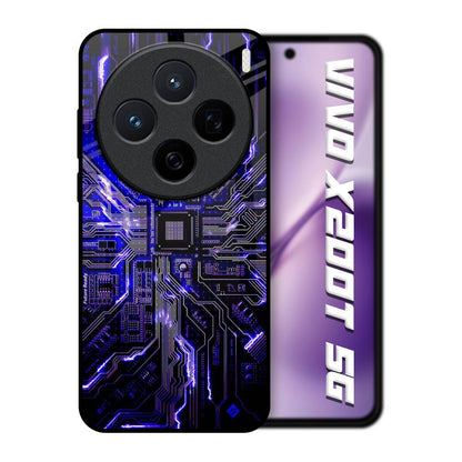 Techno Color Pattern Vivo X200T 5G Glass Back Cover Online