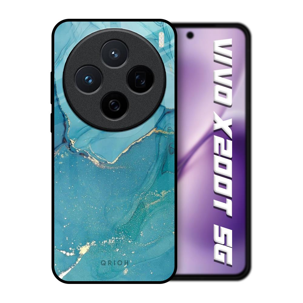 Blue Golden Glitter Vivo X200T 5G Glass Back Cover Online