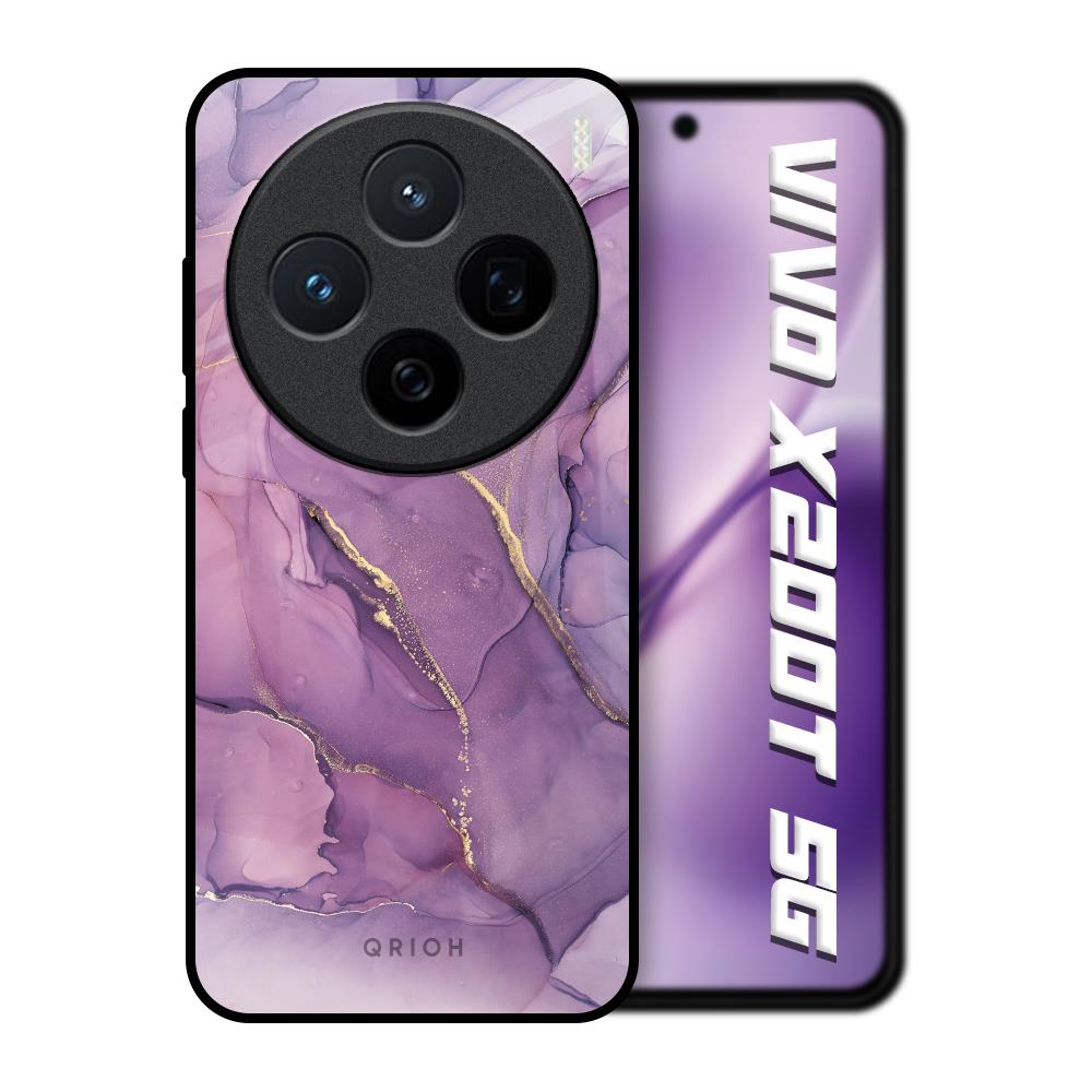 Purple Gold Marble Vivo X200T 5G Glass Back Cover Online