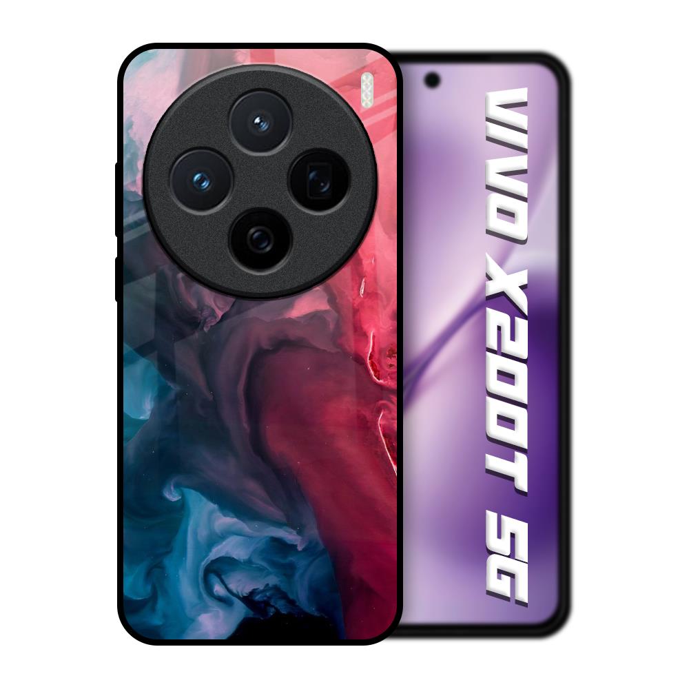 Blue & Red Smoke Vivo X200T 5G Glass Back Cover Online