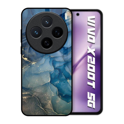 Blue Cool Marble Vivo X200T 5G Glass Back Cover Online