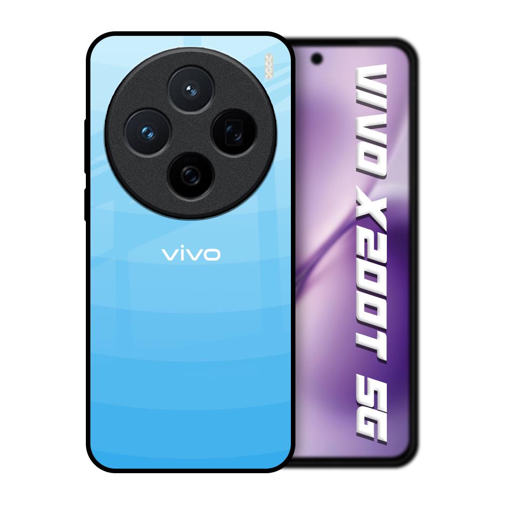 Wavy Blue Pattern Vivo X200T 5G Glass Back Cover Online