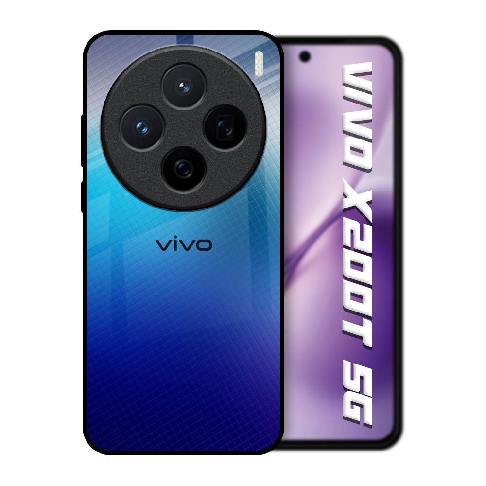 Blue Rhombus Pattern Vivo X200T 5G Glass Back Cover Online