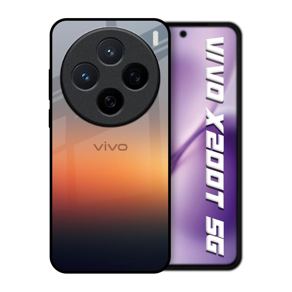 Aesthetic Orange Vivo X200T 5G Glass Back Cover Online