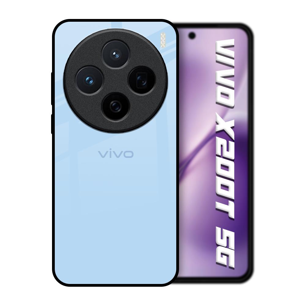 Pastel Sky Blue Vivo X200T 5G Glass Back Cover Online