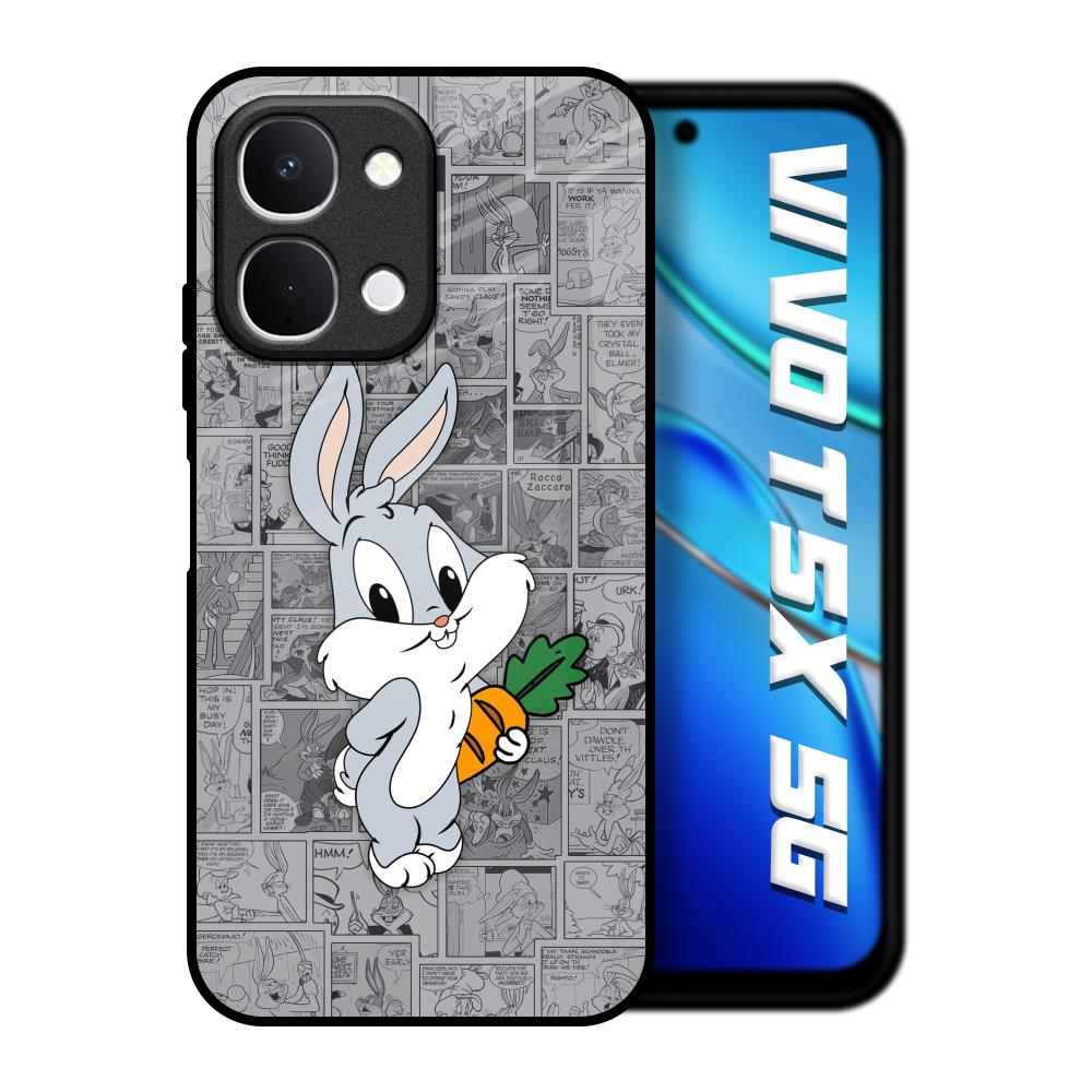 Cute Baby Bunny Vivo T5x 5G Glass Back Cover Online