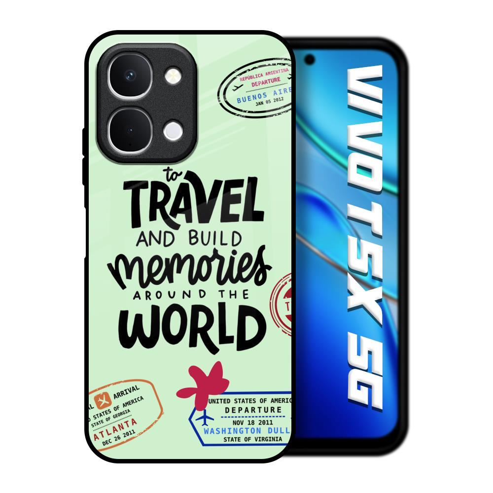 Travel Stamps Vivo T5x 5G Glass Back Cover Online