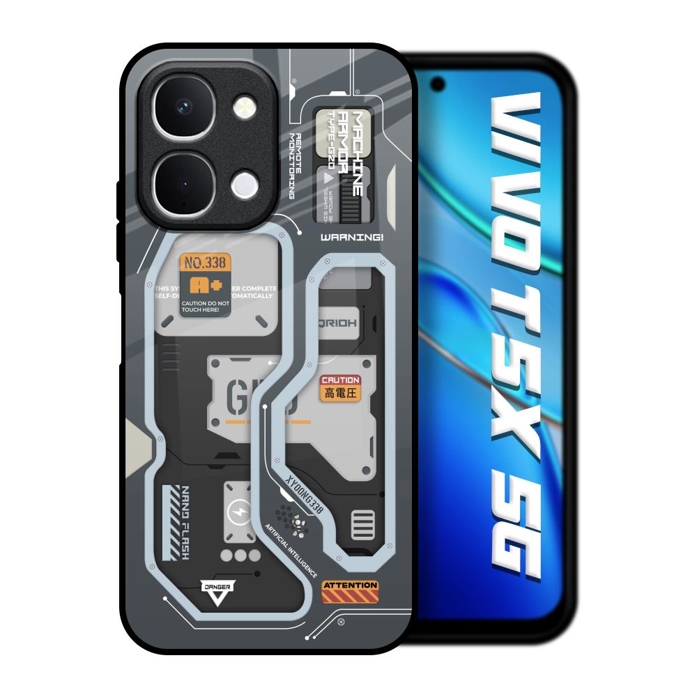 Retro Futuristic Vivo T5x 5G Glass Back Cover Online